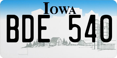 IA license plate BDE540