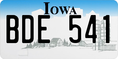 IA license plate BDE541