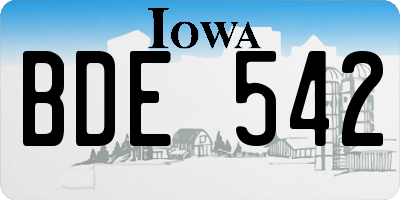 IA license plate BDE542