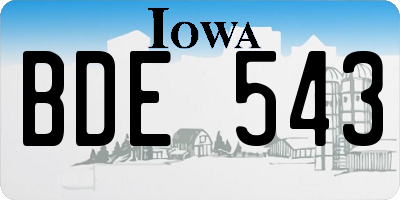 IA license plate BDE543