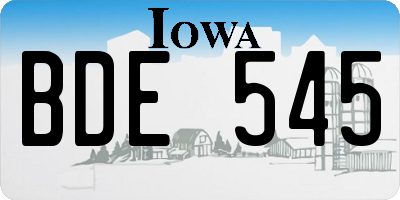 IA license plate BDE545
