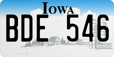 IA license plate BDE546