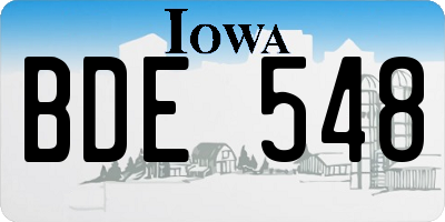 IA license plate BDE548