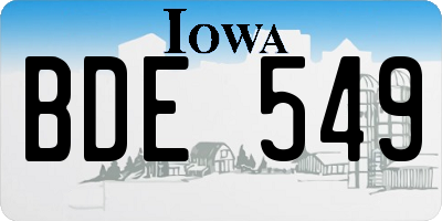 IA license plate BDE549