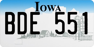 IA license plate BDE551