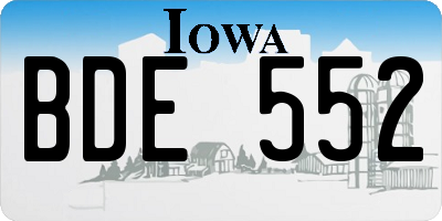 IA license plate BDE552