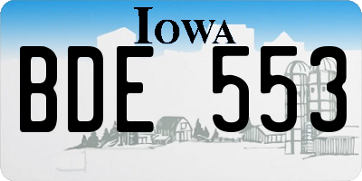 IA license plate BDE553