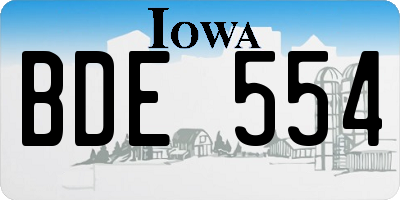 IA license plate BDE554
