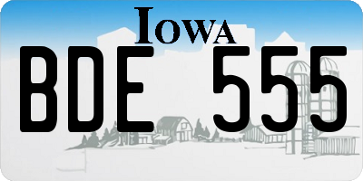 IA license plate BDE555