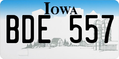 IA license plate BDE557