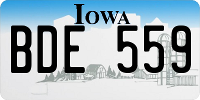 IA license plate BDE559