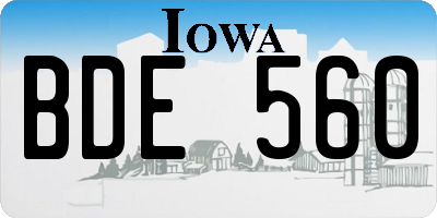 IA license plate BDE560
