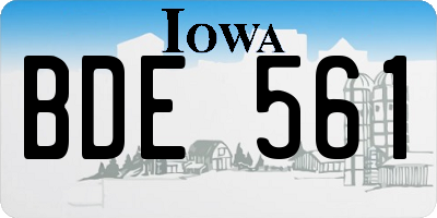 IA license plate BDE561