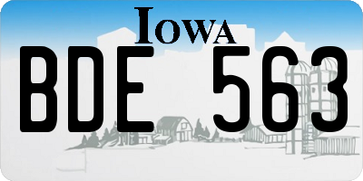 IA license plate BDE563