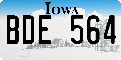 IA license plate BDE564