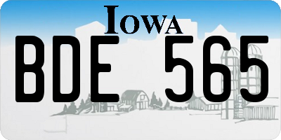 IA license plate BDE565