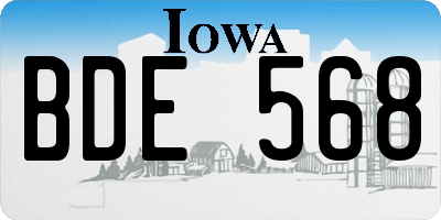 IA license plate BDE568