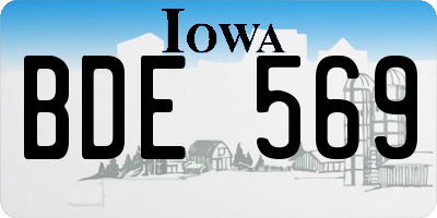IA license plate BDE569
