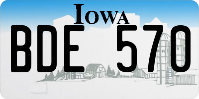 IA license plate BDE570