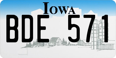 IA license plate BDE571