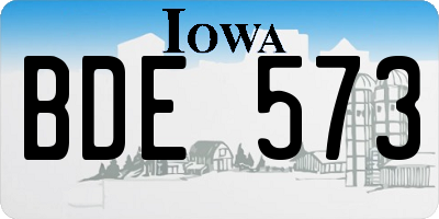 IA license plate BDE573