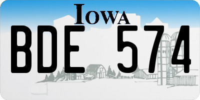 IA license plate BDE574