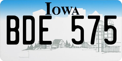 IA license plate BDE575
