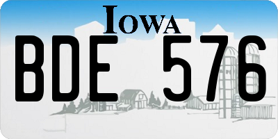 IA license plate BDE576