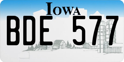 IA license plate BDE577