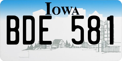 IA license plate BDE581