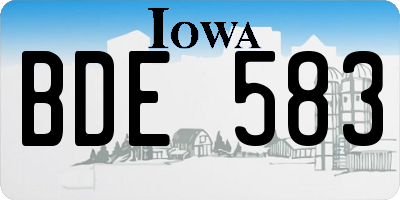 IA license plate BDE583