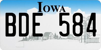 IA license plate BDE584