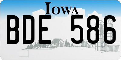 IA license plate BDE586