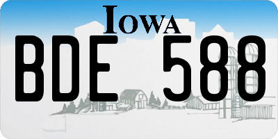 IA license plate BDE588