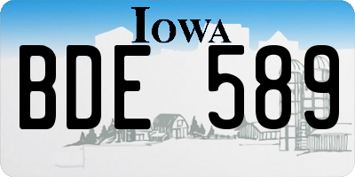 IA license plate BDE589