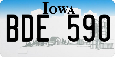 IA license plate BDE590