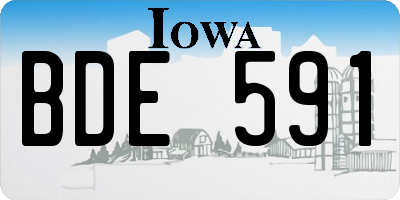 IA license plate BDE591