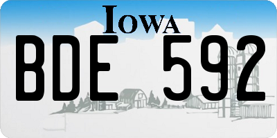 IA license plate BDE592