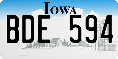 IA license plate BDE594