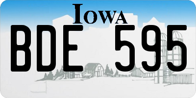 IA license plate BDE595