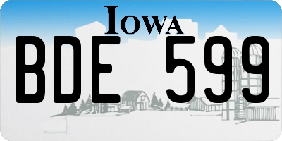 IA license plate BDE599