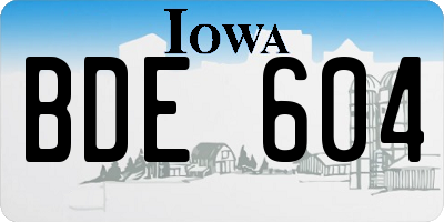 IA license plate BDE604