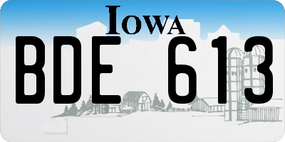 IA license plate BDE613