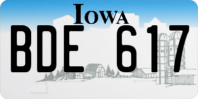 IA license plate BDE617