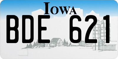 IA license plate BDE621