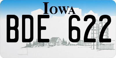 IA license plate BDE622
