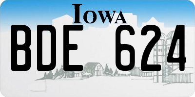 IA license plate BDE624