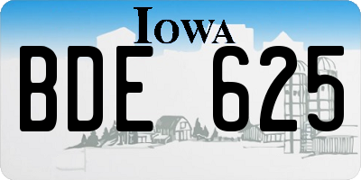 IA license plate BDE625