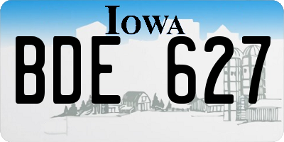 IA license plate BDE627