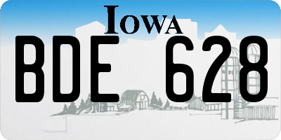 IA license plate BDE628